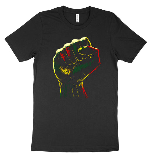 Halftone Black Power Fist Tee